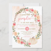 little pumpkin is on her way fall baby shower  invitation (Front)