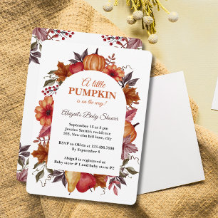 Little Pumpkin Is On The Way autumn baby Shower Invitation