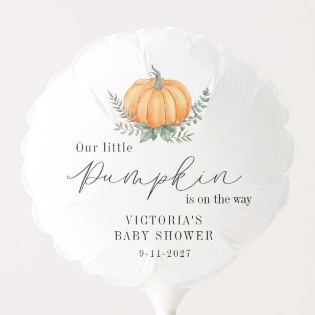 Little Pumpkin is on the way Baby Shower  Balloon (Front)