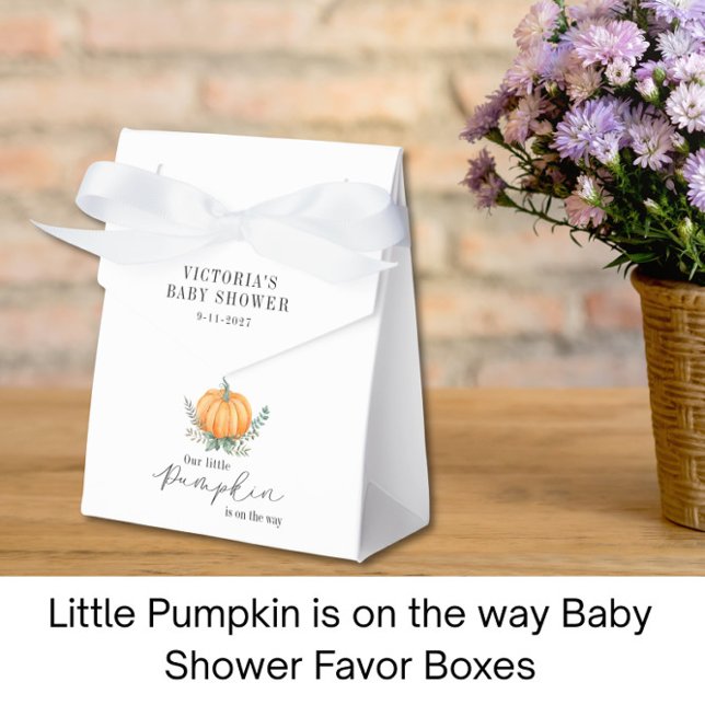 Little Pumpkin is on the way Baby Shower Favor Boxes (Creator Uploaded)