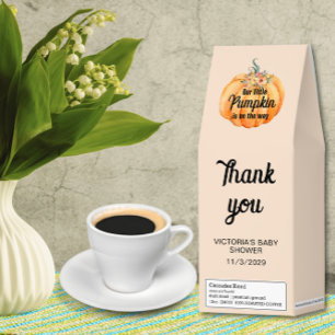 Little Pumpkin is on the way Baby Shower Favor Roasted Coffee