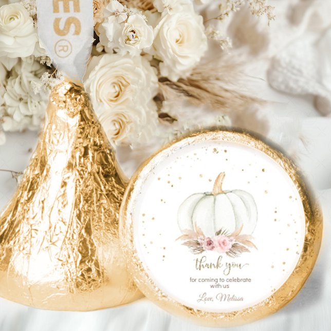 Little Pumpkin is on the way baby shower Hershey®'s Kisses® (Pumpkin baby shower Hershey’s Kisses stickers with autumn theme)