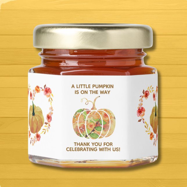 Little Pumpkin Is On The Way Baby Shower Honey Jar Favors (Creator Uploaded)
