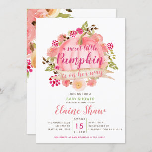 little pumpkin is on the way baby shower invitation