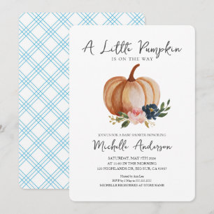 Little Pumpkin Is On The Way Baby Shower Invitation