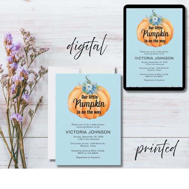 Little Pumpkin is on the way Baby Shower  Invitation (Creator Uploaded)