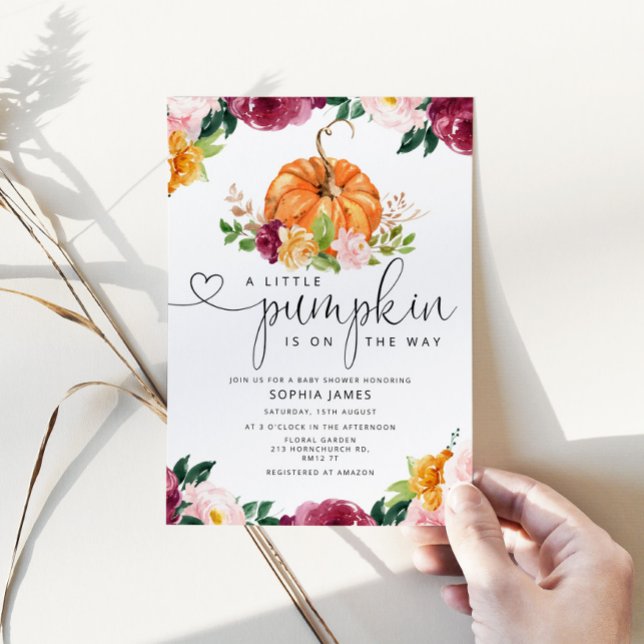 Little pumpkin is on the way baby shower invitation (Creator Uploaded)