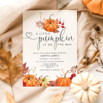 Little pumpkin is on the way baby shower  invitation