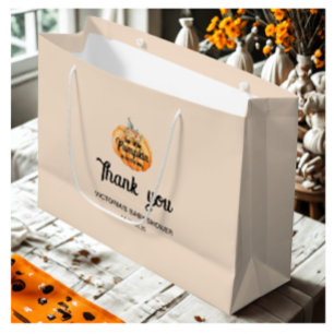 Little Pumpkin is on the way Baby Shower Large Gift Bag