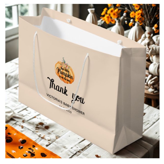 Little Pumpkin is on the way Baby Shower  Large Gift Bag (Creator Uploaded)