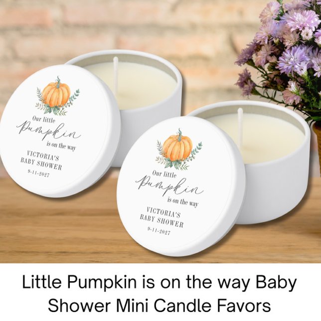 Little Pumpkin is on the way Baby Shower Mini Candle Favors (Creator Uploaded)