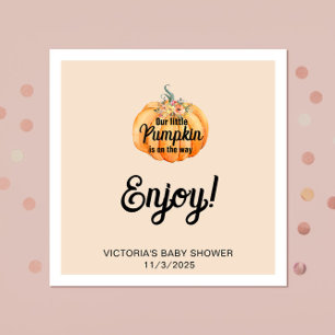 Little Pumpkin is on the way Baby Shower Napkins