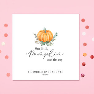 Little Pumpkin is on the way Baby Shower Napkins