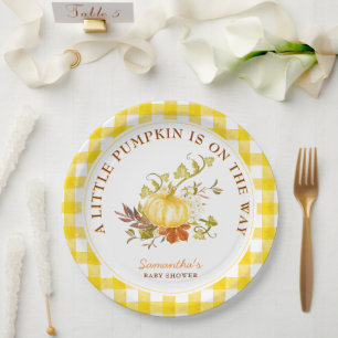 Little Pumpkin is on the way Baby Shower Paper Plates
