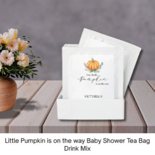 Little Pumpkin is on the way Baby Shower Tea Bag Drink Mix