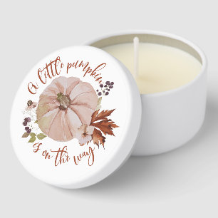 Little pumpkin is on the way boho fall mini candle favors