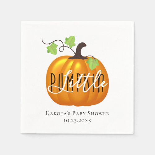 Little Pumpkin is on the Way  Cute Baby Shower Napkins