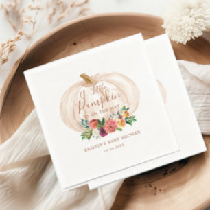 Little Pumpkin Is On The Way Fall Baby Shower Napkins