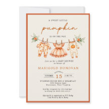 Little Pumpkin is on the Way Gingham Baby Shower 
