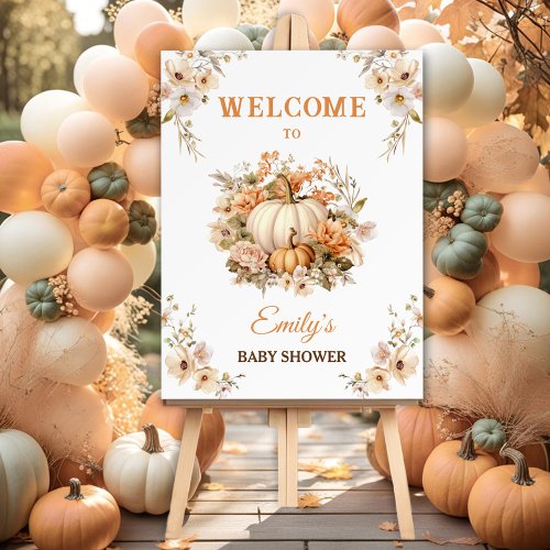 Little Pumpkin Is On The Way Neutral Baby Shower Foam Board