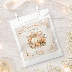 Little Pumpkin Is On The Way Pastel Baby Shower Favor Bag