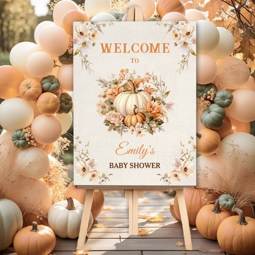 Little Pumpkin Is On The Way Pastel Baby Shower Foam Board