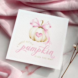 Little Pumpkin is on the Way Pink Baby Shower Napk Napkins