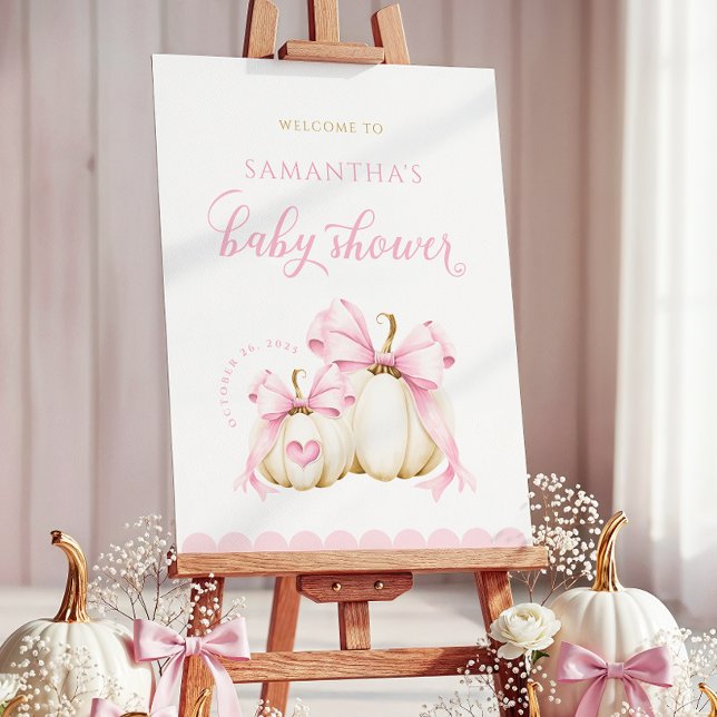 Little Pumpkin is on the Way Pink Welcome Sign (Creator Uploaded)