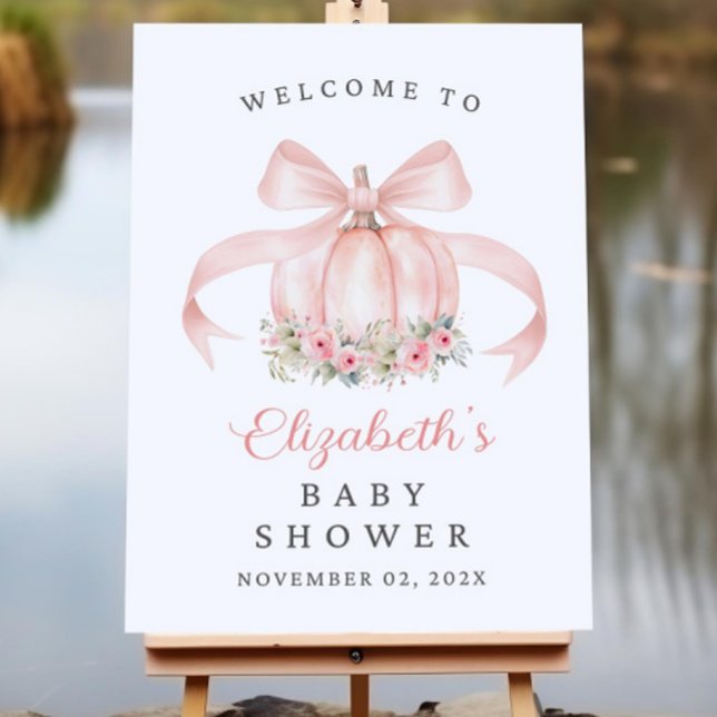Little Pumpkin is On The Way Welcome Sign Floral (Creator Uploaded)