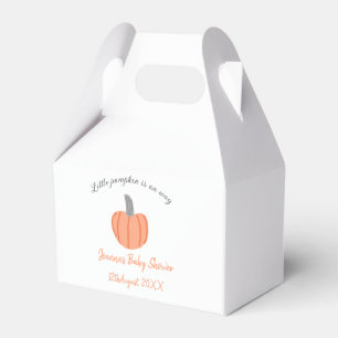 Little pumpkin is on way orange gray baby shower a favor boxes