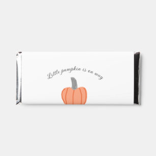 Little pumpkin is on way orange gray baby shower a hershey bar favors