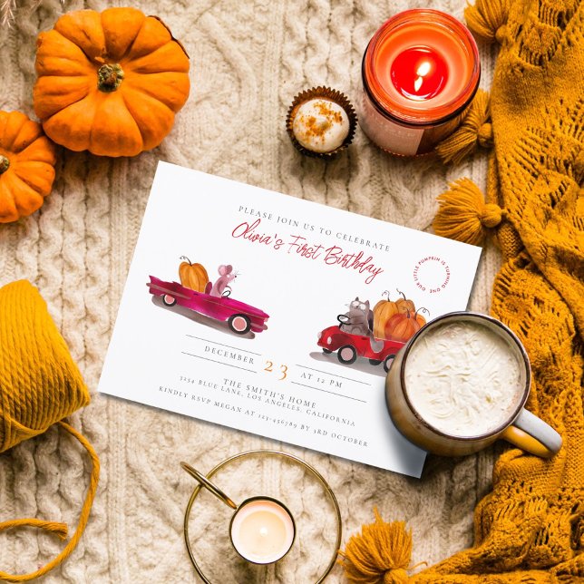 Little Pumpkin Is Turning One Birthday Invitation (Creator Uploaded)