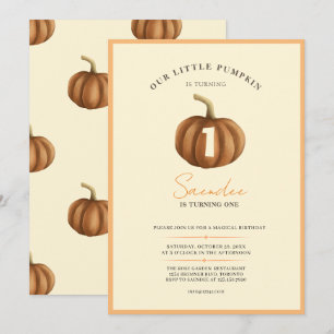 Little Pumpkin Is Turning One Invitation