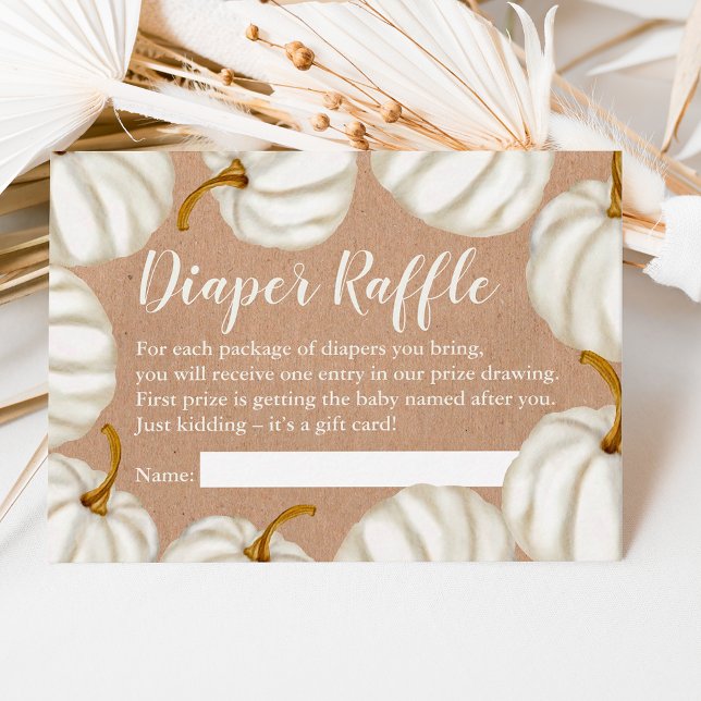 Little pumpkin kraft diaper raffle baby shower enclosure card (Little pumpkin kraft diaper raffle baby shower enclosure card)