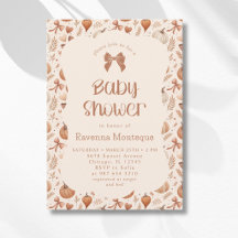 Little Pumpkin Leaves Autumn Bow Baby Shower