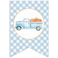 Little Pumpkin light blue truck first birthday