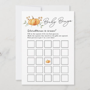Little Pumpkin Neutral Baby Shower Bingo Card