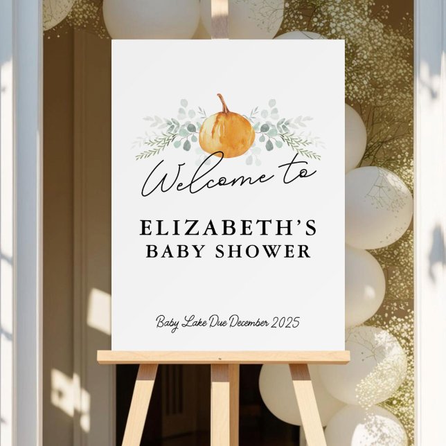 Little Pumpkin Neutral Baby Shower Welcome Sign (Creator Uploaded)