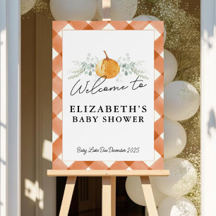 Little Pumpkin Neutral Baby Shower Welcome Sign