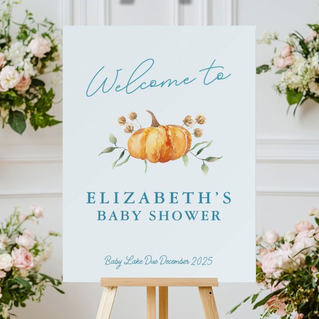 Little Pumpkin Neutral Baby Shower Welcome Sign (Creator Uploaded)