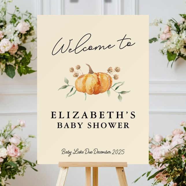 Little Pumpkin Neutral Baby Shower Welcome Sign (Creator Uploaded)