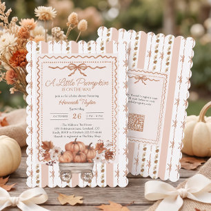Little Pumpkin Neutral Fall Baby Shower Invitation