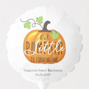 Little Pumpkin   Neutral First Birthday Party Balloon