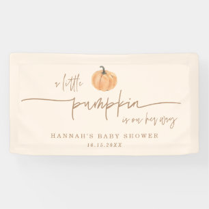 Little Pumpkin On Her Way Fall Baby Shower Banner