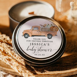 Little Pumpkin On The Way Baby Favor Stickers