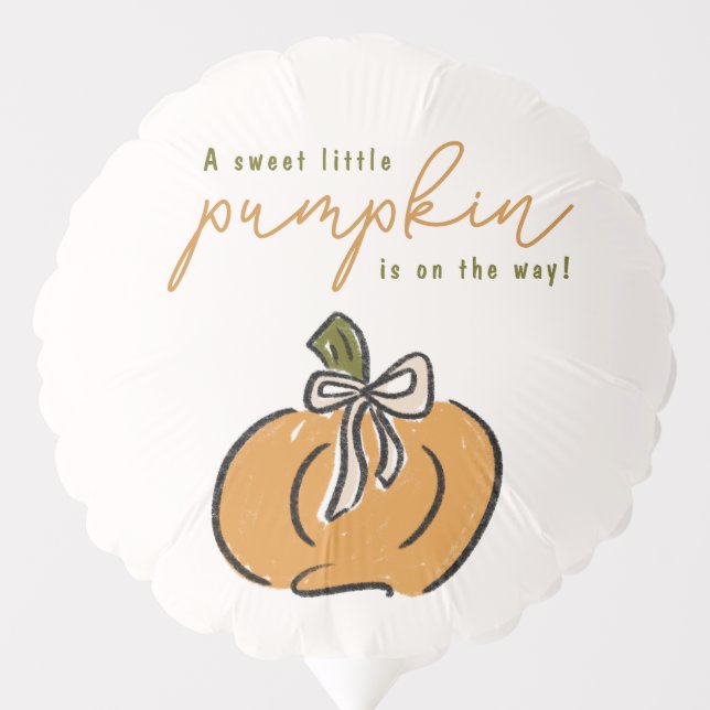 Little Pumpkin On The Way Baby Shower Balloon (Front)