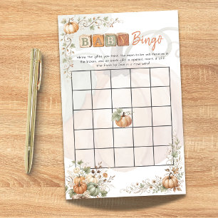 Little Pumpkin On The Way Baby Shower Bingo