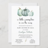 Little Pumpkin on the Way Baby Shower by Mail Invitation (Front)