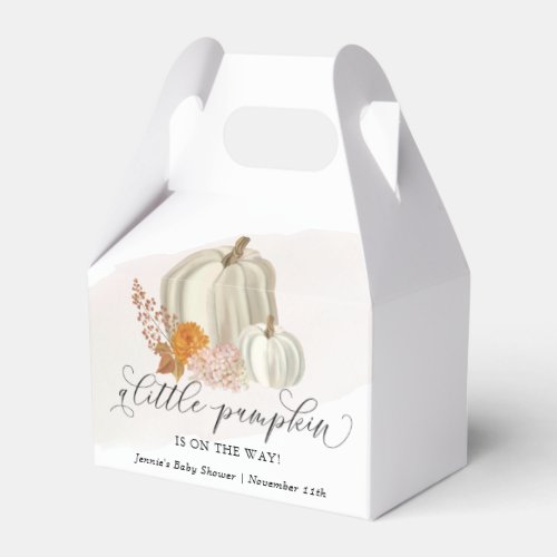 Little Pumpkin on the Way Baby Shower Customized Favor Boxes