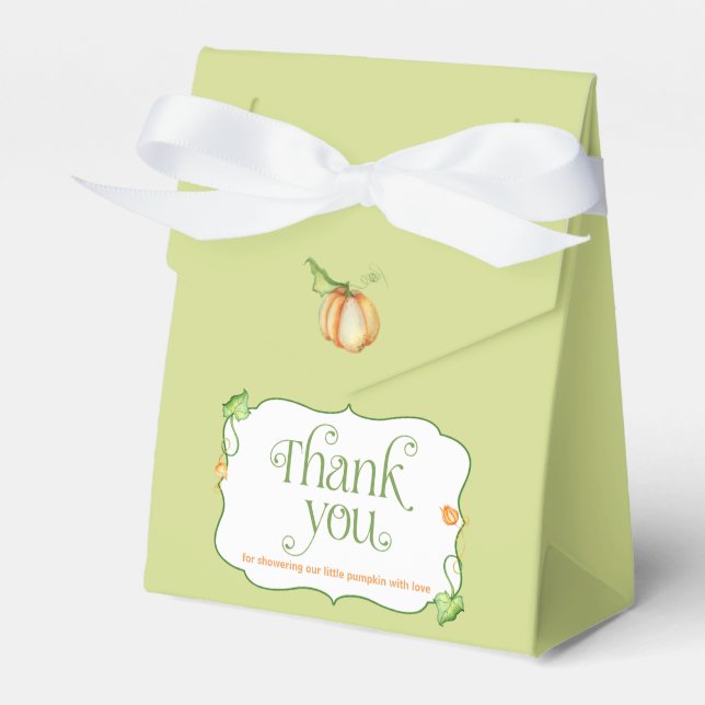 Little Pumpkin on the Way Baby Shower Favor Box (Front Side)